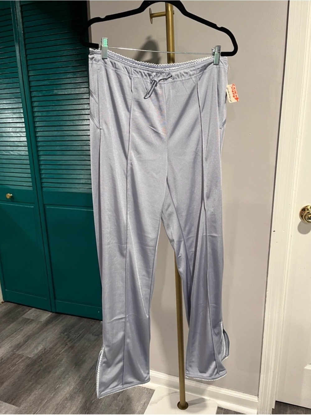 Free People NWT FP Movement by Free People Silver Satin Track Pants - Picture 8 of 12